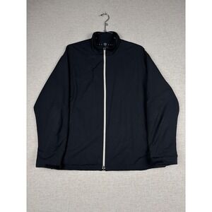 Nike Golf Mens XL Black Full Zip Windbreaker Jacket Mock Neck Lightweight Coat